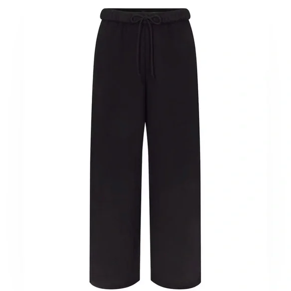 Skims Black Cotton Fleece Classic Straight Leg Sweatpant & Oversized Hoodie - Picture 3 of 10